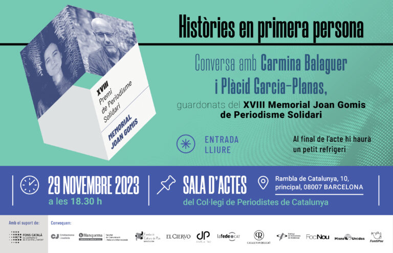 ‘Històries en primera persona’, Carmina Balaguer i Plàcid Garcia-Planas, guanyadors Memorial Joan Gomis